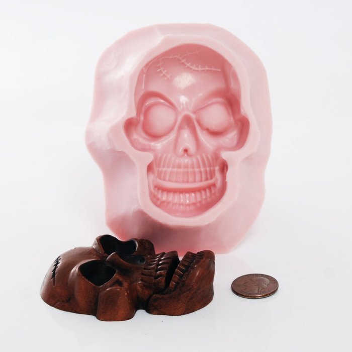 Large Skull Silicone Mold Food Safe Fondant, Chocolate, Candy, Resin, Polymer Clay, Soap, Wax Candle Mold N6