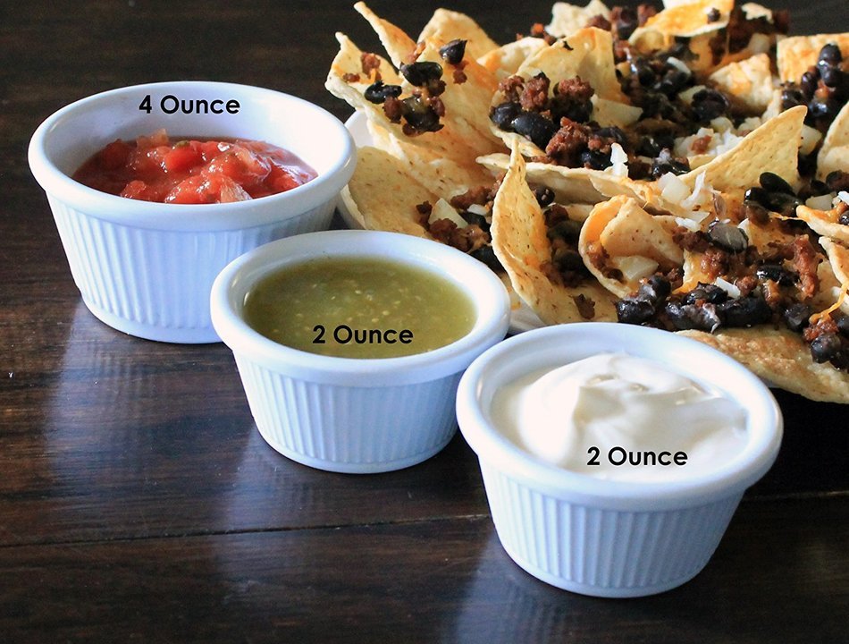 Clipper Fluted Round Stackable Small Melamine Condiment Ramekins with Pan Scraper, White (12-Pack, 2 Ounce) N6