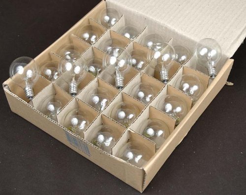 Novelty Lights, Inc. G40-E12-5W-S-FR Globe Outdoor Patio Party Christmas Replacement Bulbs, Frosted White, 25... N16