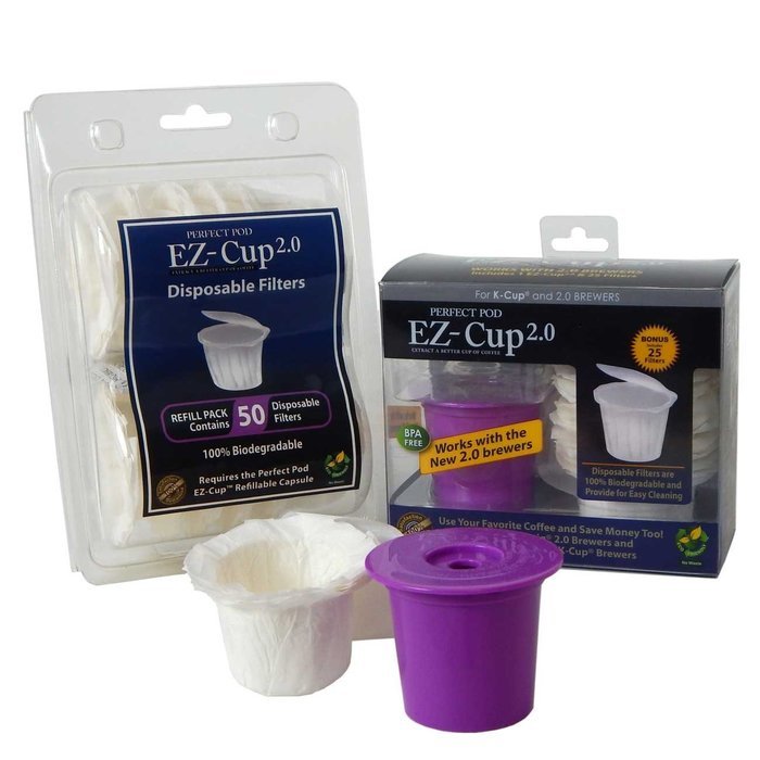 Ez-cup 2.0 & Ez Cup Filters (50 Filters) Combo Pack for Keurig 2.0 By Perfect Pod N3