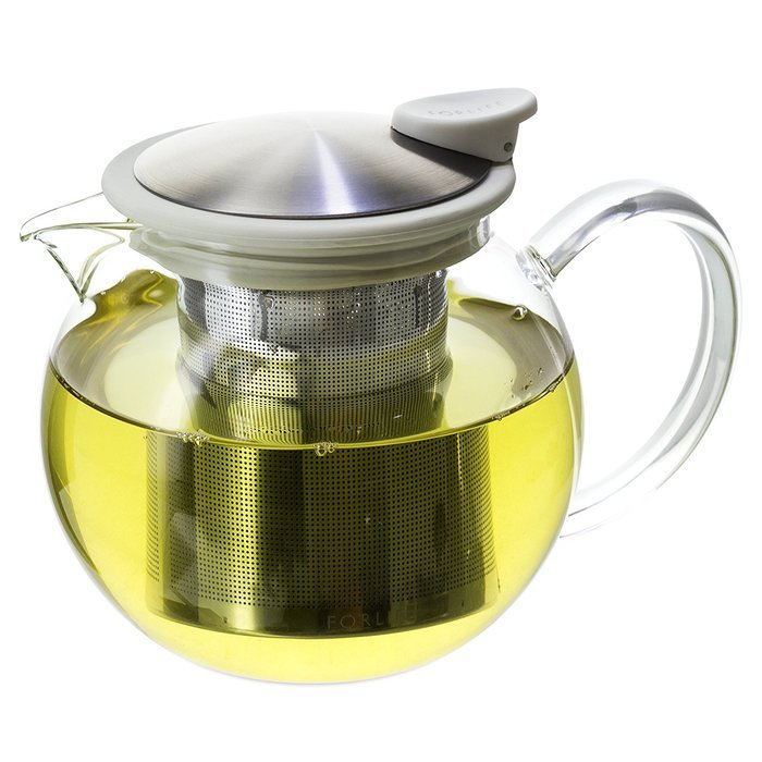 FORLIFE Glass Teapot with Basket Infuser, 25 oz., Turquoise N9