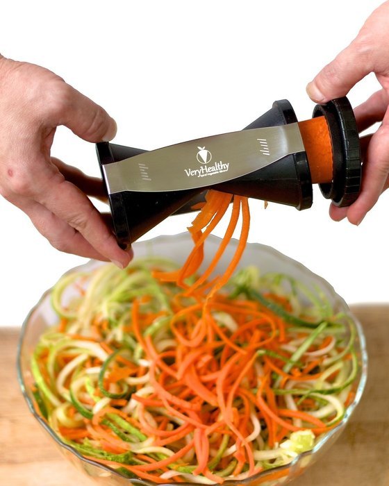 The Very Healthy Spiral Slicer, Vegetable Spiralizer, Zucchini Pasta Noodle Spaghetti Maker (Black) N8