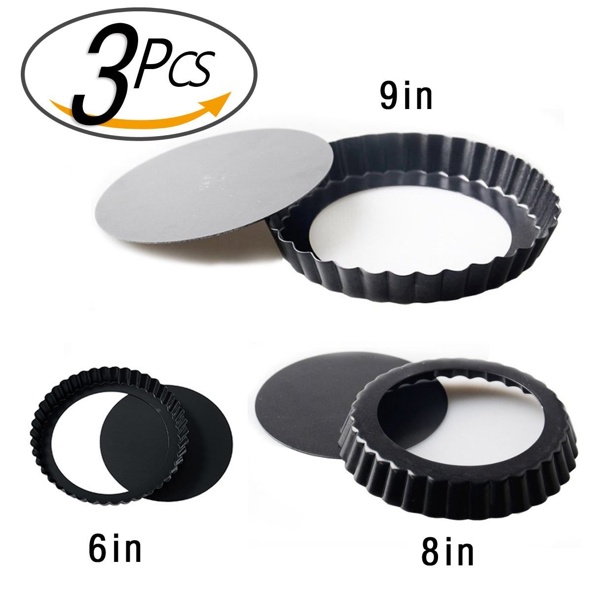 PNBB Round Mum Side Non Stick Split Decision Pie Pan 6 Inch 8 Inch 9