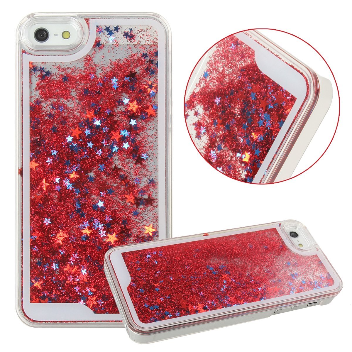 IPhone 4S Case,Phezen Bling Glitter Soft Gel Clear TPU Case for iPhone ...