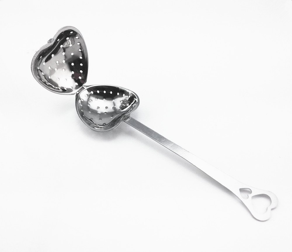 Yueton Pcs Stainless Steel Heart Shape Tea Infuser Strainer With Chain Spoon Handle N Free