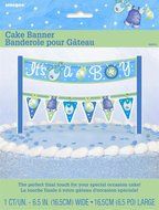 Cardboard Blue Clothesline Boy Baby Shower Cake Bunting Topper N19