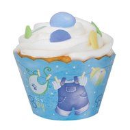 Cardboard Blue Clothesline Boy Baby Shower Cake Bunting Topper N26