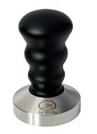 Motta MO-00650/58 Professional BAR9 Coffee Tamper with Flat Base and Black Curled Handle, 58mm, Black