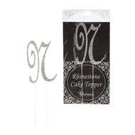 Lunaura - Sparkling Rhinestone Letter Cake Topper - N