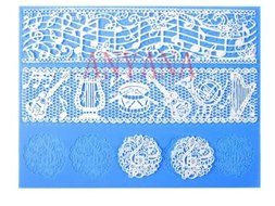 Anyana Musical Instruments and Notes Lace mat Border Decoration Fondant cake mold mould