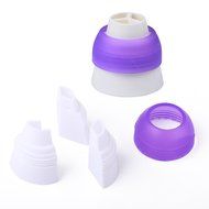 YOUKEE 3PCS New Arrival Unique Sphere Ball Design Small Russian Icing Piping Nozzles with a Tri-color Coupler N10