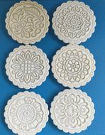 Giftshop12 Mooncake Molds Cookie Cutter Molds Extra Large Round 6 Stamps 250g N3