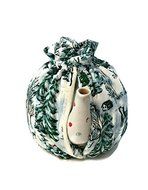 Teapot Cozy Christmas themed with Pine trees. Deer and Cardinals on white,Quilted Teapot cozy 5-8 cup teapot cozy... N5