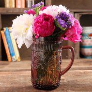 The Pioneer Woman Adeline 1.59-Liter Glass Ice Tea Water Pitcher Bar Drinkware, Plum N2