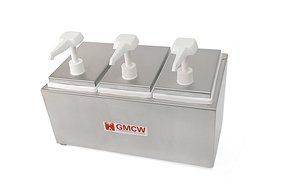 Grindmaster Cecilware 344E Economy Pumps Condiment Rail with 3 Plastic Pumps/2 Covers/2 Crushed Fruit Jars/Rails