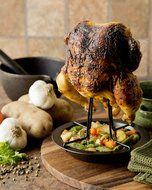 Fox Run Non-Stick Vertical Poultry Roaster with Drip Tray