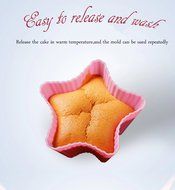 Trustworthy Buy 12-pack Reusable Silicone Star Shape Baking Cups / Cupcake Liners - Blue/Green/Red/Purple N4