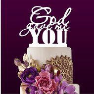 Sugar Yeti Made In USA Wedding Cake Topper God Gave Me You #22 Gold Mirror N4