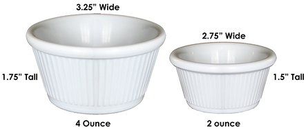 Clipper Fluted Round Stackable Small Melamine Condiment Ramekins with Pan Scraper, White (12-Pack, 2 Ounce) N8