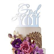 Sugar Yeti Made In USA Wedding Cake Topper God Gave Me You #22 Gold Mirror N7