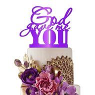 Sugar Yeti Made In USA Wedding Cake Topper God Gave Me You #22 Gold Mirror N8