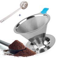 Paperless Pour Over Coffee Dripper - Stainless Steel Permanent Reusable Coffee Filter For Chemex-Hario V60 and... N2