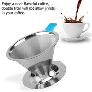 Paperless Pour Over Coffee Dripper - Stainless Steel Permanent Reusable Coffee Filter For Chemex-Hario V60 and... N4