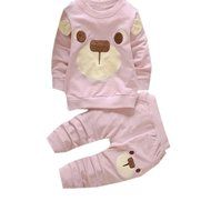 Clothes Set ,BeautyVan Toddler Baby Boys Kids Bear Print Shirt Tops+ Long Pants Clothes Outfits Set (3T, Light... N4