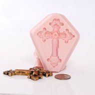 Rustic Cross Silicone Mold Food Safe Fondant, Candy, Chocolate, Craft, Resin, Clay Flexible Mold N3