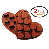Silicone Chocolate Molds Candy Mold - DefenderX Ice Cube DIY Baking Trays Heart Shaped Jelly Pan 10-Cavity (Heart... N4
