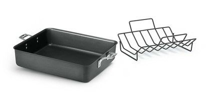 Calphalon Hard Anodized Aluminum Nonstick Cookware Roaster, 13" by 16", Black N3