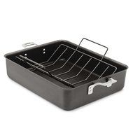 Calphalon Hard Anodized Aluminum Nonstick Cookware Roaster, 13" by 16", Black N5