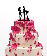 Ecape Acrylic Cake Topper of Engagement and Wedding with Bride and Groom and Their Lovely Cat Pack of 1 N24