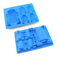 Set of 5 Star Wars Silicone Ice Trays / Chocolate Molds: Boba Fett, Han Solo, R2-D2, Millennium Falcon, Darth... N4