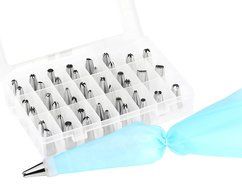 LETMY 41 pcs Cake Decorating Kit Tips Supplies, DIY Icing Tip Set Tools, Profession Stainless Steel Piping/Dispenser... N6