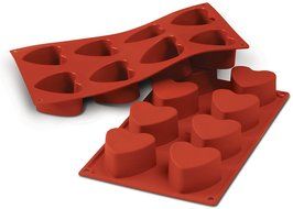 Silicone Heart Baking Mold 3 Oz. 8 Cavities