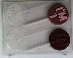 Round w/ &quot;I&#039;M 1&quot; N001 Numbers Chocolate Candy Molds