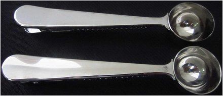 LeBeila 2 Pieces Premium Stainless Steel Ground Coffee / Tea Measuring Spoon / Scoop With Integrated Bag Clip... N3