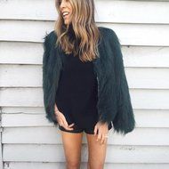 Outerwear,Morecome Womens Warm Faux Fur Fox Coat Jacket Parka Coat N19