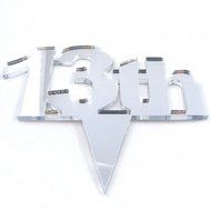 13th Cake Topper Mirror - 6cm with 4cm spike N3