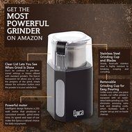 Epica Electric Coffee Grinder &amp; Spice Grinder -Stainless Steel Blades and Removable Grinding Cup for Easy Pouring...