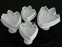 Set of 4pcs Tulip plunger Cutter cake decorating fondant embossing tool