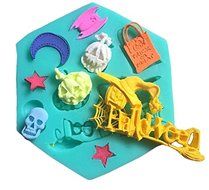 Fashionclubs Silicone Halloween Pumpkins Skull Witch Chocolate/Fondant/Candy Mold Mould N4