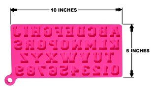Silicone Alphabet Letter and Number Mold, Uppercase Letters and Numbers. Use with fondant, gum paste, chocolate... N6