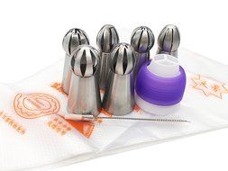 Russian Ball Tips 6pcs/set, Kootips Sphere Ball Tips Russian Icing Piping Nozzles Tips Pastry Cake Fondant Cupcake N3