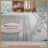 WESTSTONE - clear lollipop sticks with polished ends for cake pops (100, 6&quot;)