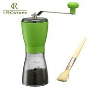 RC Professional Manual Ceramic Burr Coffee Grinder, Hand-crank Coffee Mill, Includes Brush, Black N10