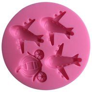 FLY Aircraft Pumpkin Car Shape Silicone Fondant Cake Mold For Cake Decorating Baking Mould,Pink N5