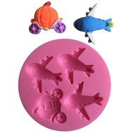 FLY Aircraft Pumpkin Car Shape Silicone Fondant Cake Mold For Cake Decorating Baking Mould,Pink N6