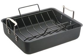 Calphalon Classic Hard-Anodized Deep Roaster with Rack and Bonus Lifters and Baster N2